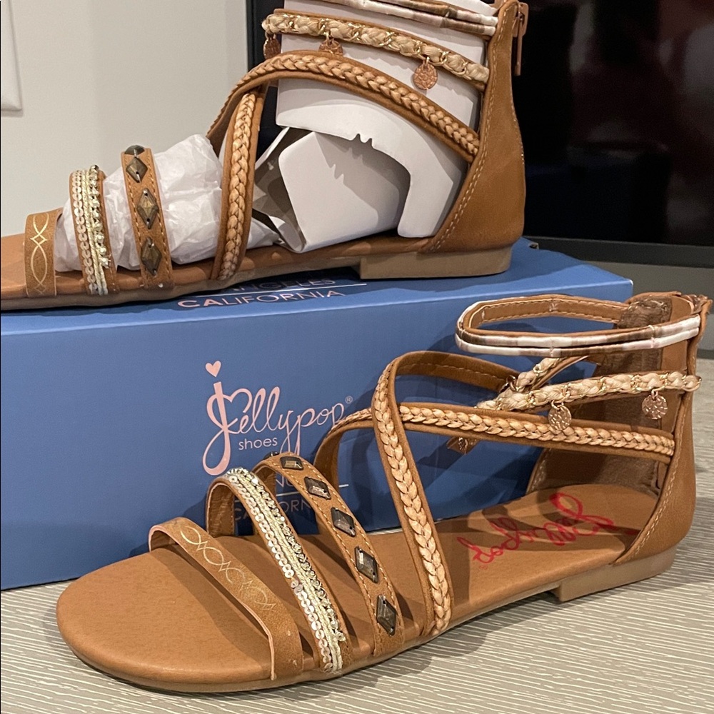 Jellypop Meadow Tan Smooth Women's Brown Strappy Sandals